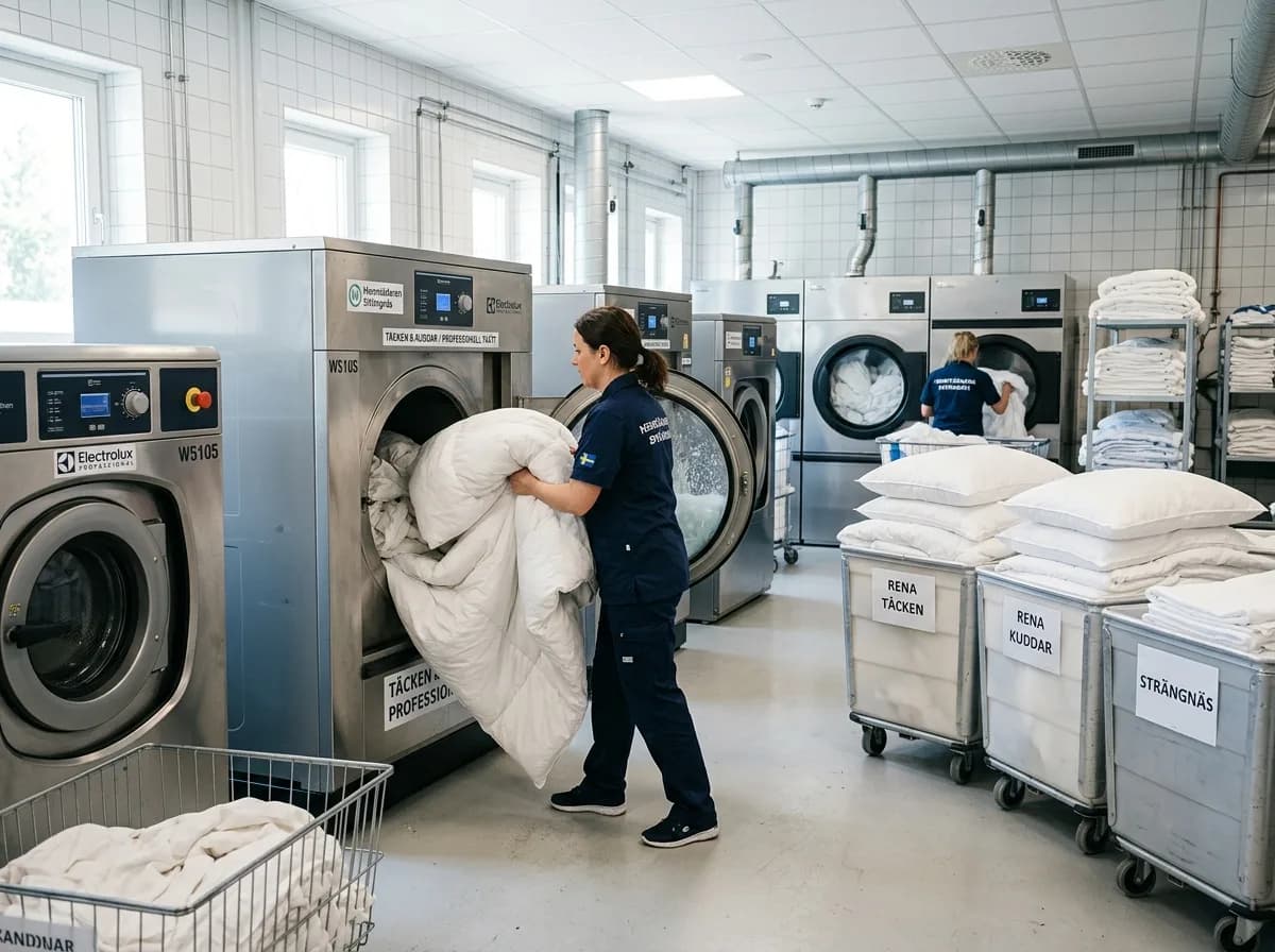 Tvätt av täcken, kuddar och textilier
